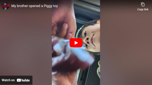 My brother opened a piggy toy 1 full Video