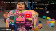 My brother opened a cool Trolls play set!!! Check it out now part 1